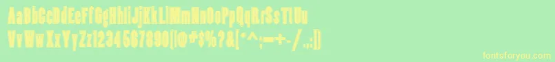 Coppercanyoninlinenf Font – Yellow Fonts on Green Background