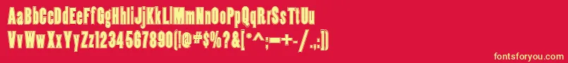 Coppercanyoninlinenf Font – Yellow Fonts on Red Background