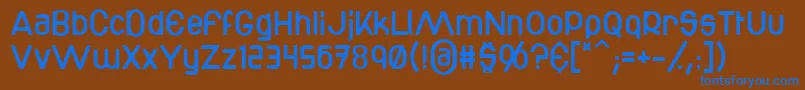 Bottix-Schriftart – Blaue Schriften auf braunem Hintergrund