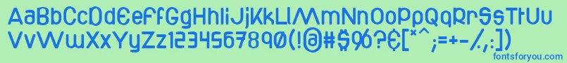Bottix Font – Blue Fonts on Green Background