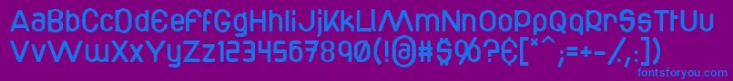 Czcionka Bottix – niebieskie czcionki na fioletowym tle
