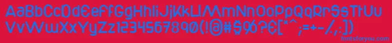 Bottix Font – Blue Fonts on Red Background