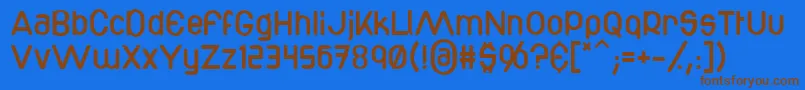 Bottix-Schriftart – Braune Schriften auf blauem Hintergrund