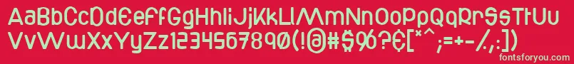 フォントBottix – 赤い背景に緑の文字