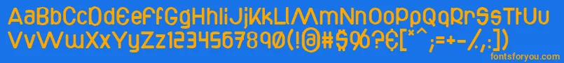 Bottix Font – Orange Fonts on Blue Background