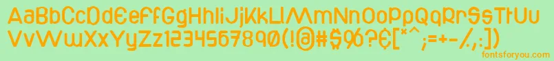 Bottix-Schriftart – Orangefarbene Schriften auf grünem Hintergrund