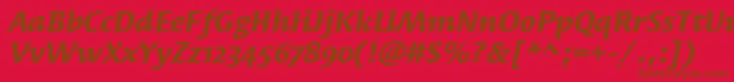 SyndorOsItcTtBolditalic Font – Brown Fonts on Red Background