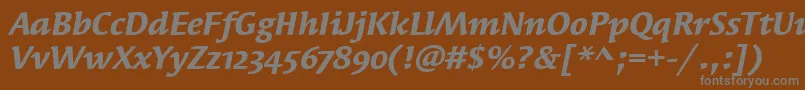 Czcionka SyndorOsItcTtBolditalic – szare czcionki na brązowym tle