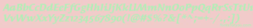 SyndorOsItcTtBolditalic Font – Green Fonts on Pink Background