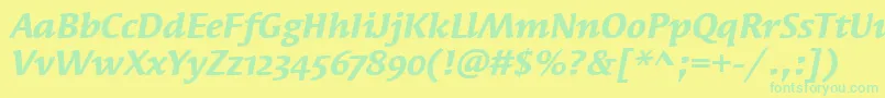 SyndorOsItcTtBolditalic Font – Green Fonts on Yellow Background