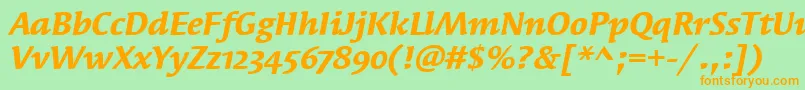 SyndorOsItcTtBolditalic Font – Orange Fonts on Green Background