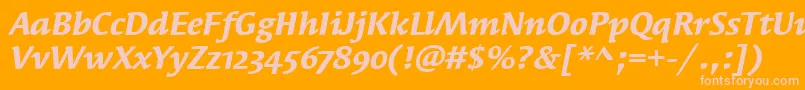 SyndorOsItcTtBolditalic Font – Pink Fonts on Orange Background