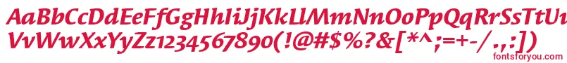 SyndorOsItcTtBolditalic Font – Red Fonts on White Background