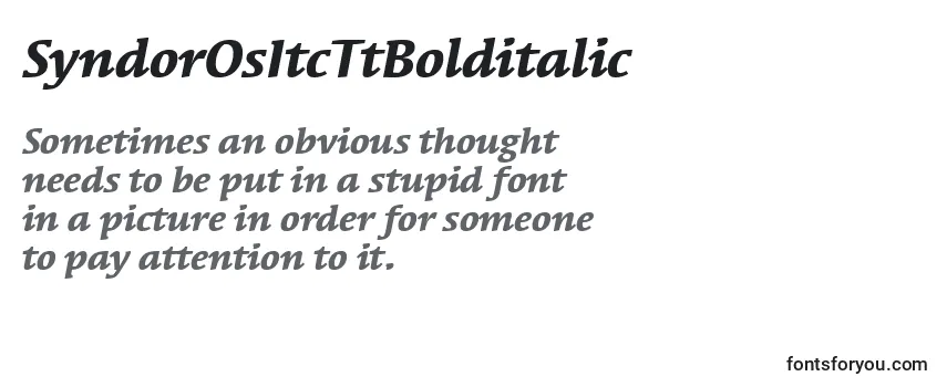 Review of the SyndorOsItcTtBolditalic Font