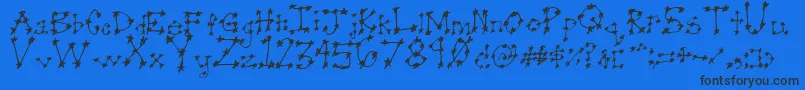 フォントStareye0 – 黒い文字の青い背景