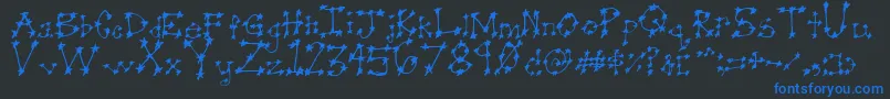 Stareye0-Schriftart – Blaue Schriften auf schwarzem Hintergrund