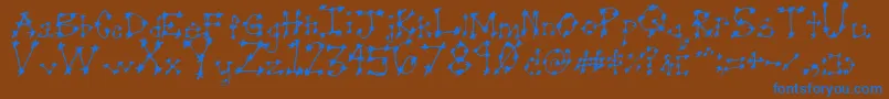 フォントStareye0 – 茶色の背景に青い文字