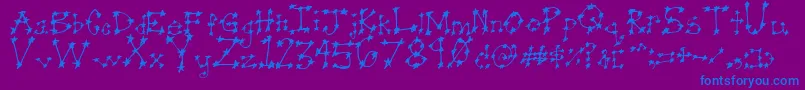 フォントStareye0 – 紫色の背景に青い文字