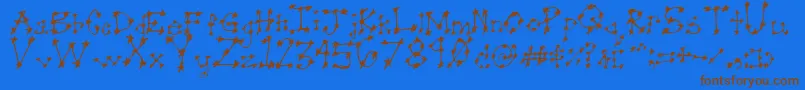 Czcionka Stareye0 – brązowe czcionki na niebieskim tle