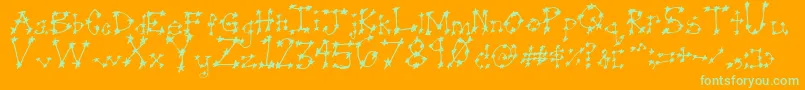 fuente Stareye0 – Fuentes Verdes Sobre Fondo Naranja