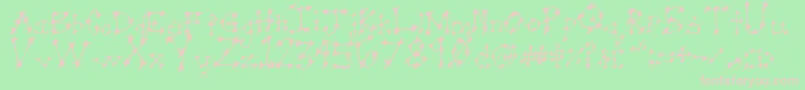 Stareye0-Schriftart – Rosa Schriften auf grünem Hintergrund