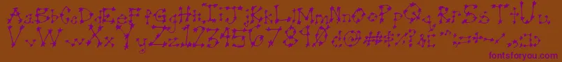 Stareye0 Font – Purple Fonts on Brown Background