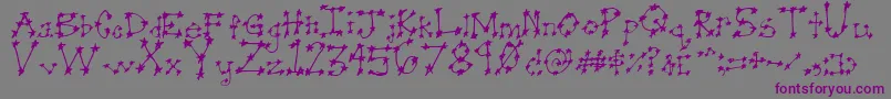Czcionka Stareye0 – fioletowe czcionki na szarym tle