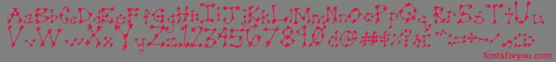 Stareye0-fontti – punaiset fontit harmaalla taustalla