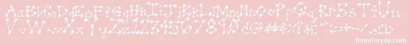 Stareye0-Schriftart – Weiße Schriften auf rosa Hintergrund