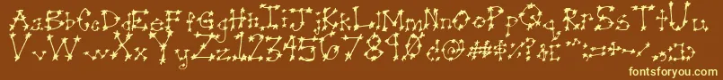 Stareye0 Font – Yellow Fonts on Brown Background