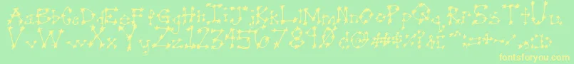 Stareye0-fontti – keltaiset fontit vihreällä taustalla