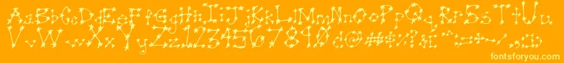 Stareye0 Font – Yellow Fonts on Orange Background