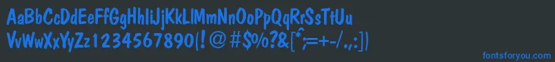 PolcasualRegular Font – Blue Fonts on Black Background