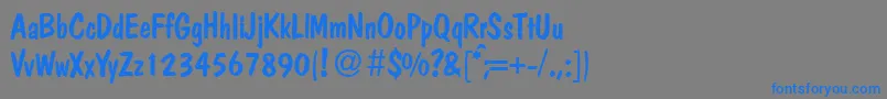 PolcasualRegular-Schriftart – Blaue Schriften auf grauem Hintergrund