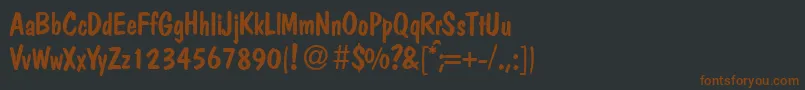 PolcasualRegular-fontti – ruskeat fontit mustalla taustalla