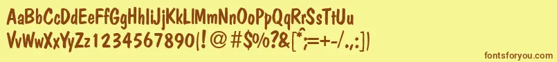 PolcasualRegular Font – Brown Fonts on Yellow Background