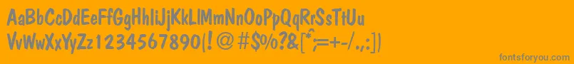 PolcasualRegular-Schriftart – Graue Schriften auf orangefarbenem Hintergrund