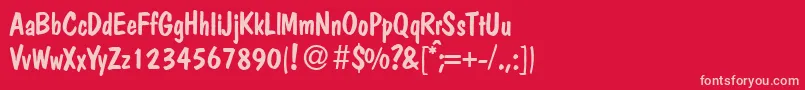 PolcasualRegular Font – Pink Fonts on Red Background