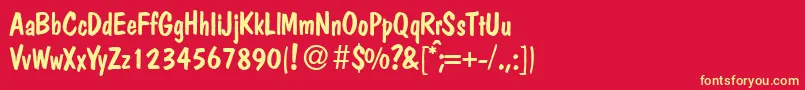 PolcasualRegular Font – Yellow Fonts on Red Background