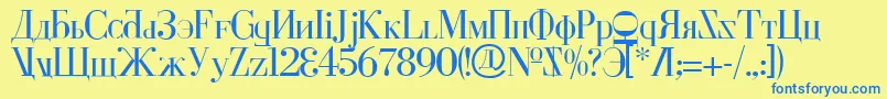 Cyberv2 Font – Blue Fonts on Yellow Background