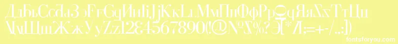 Cyberv2-fontti – valkoiset fontit keltaisella taustalla
