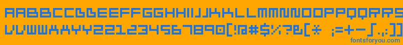 フォントIvorg ffy – オレンジの背景に青い文字