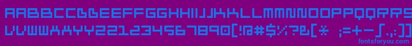 フォントIvorg ffy – 紫色の背景に青い文字