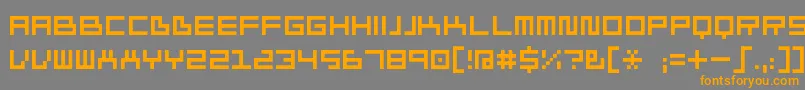 フォントIvorg ffy – オレンジの文字は灰色の背景にあります。