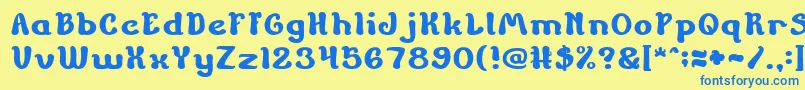 ChildrenStories Font – Blue Fonts on Yellow Background