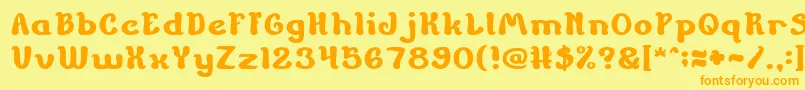 ChildrenStories Font – Orange Fonts on Yellow Background