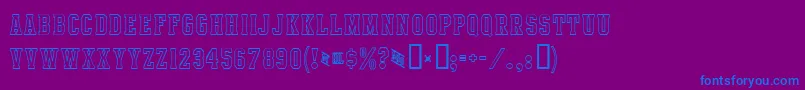 IntramuralOutlineJl Font – Blue Fonts on Purple Background