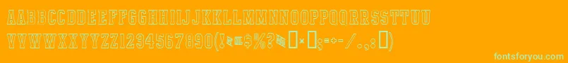 IntramuralOutlineJl Font – Green Fonts on Orange Background