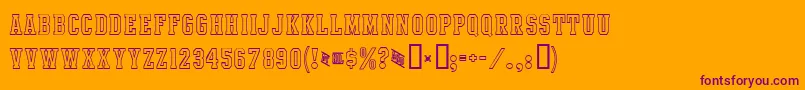 IntramuralOutlineJl Font – Purple Fonts on Orange Background