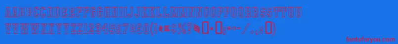 IntramuralOutlineJl Font – Red Fonts on Blue Background